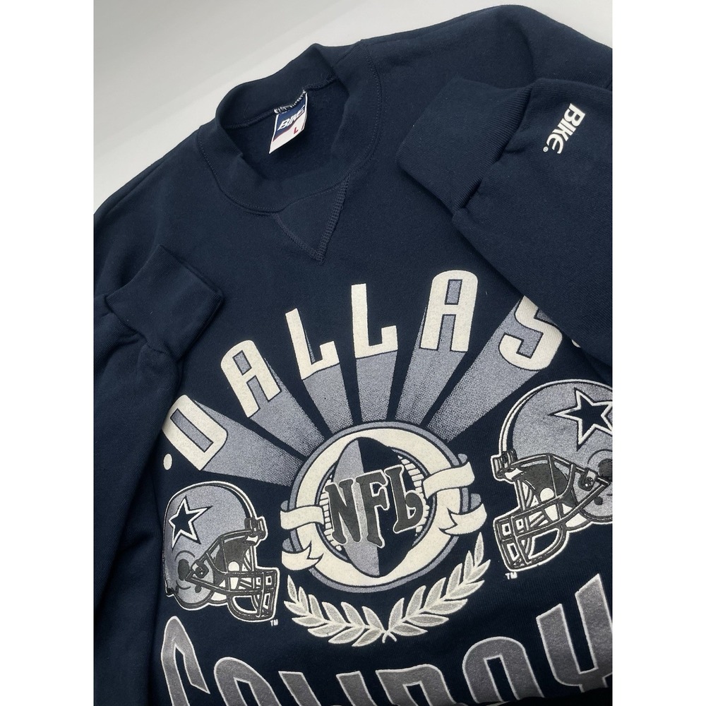 Vintage‎ DALLAS COWBOYS Blue 1990's Era Pullover Sweatshirt Men's L